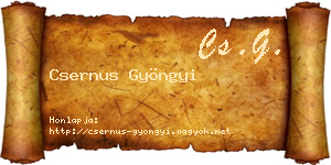 Csernus Gyöngyi névjegykártya